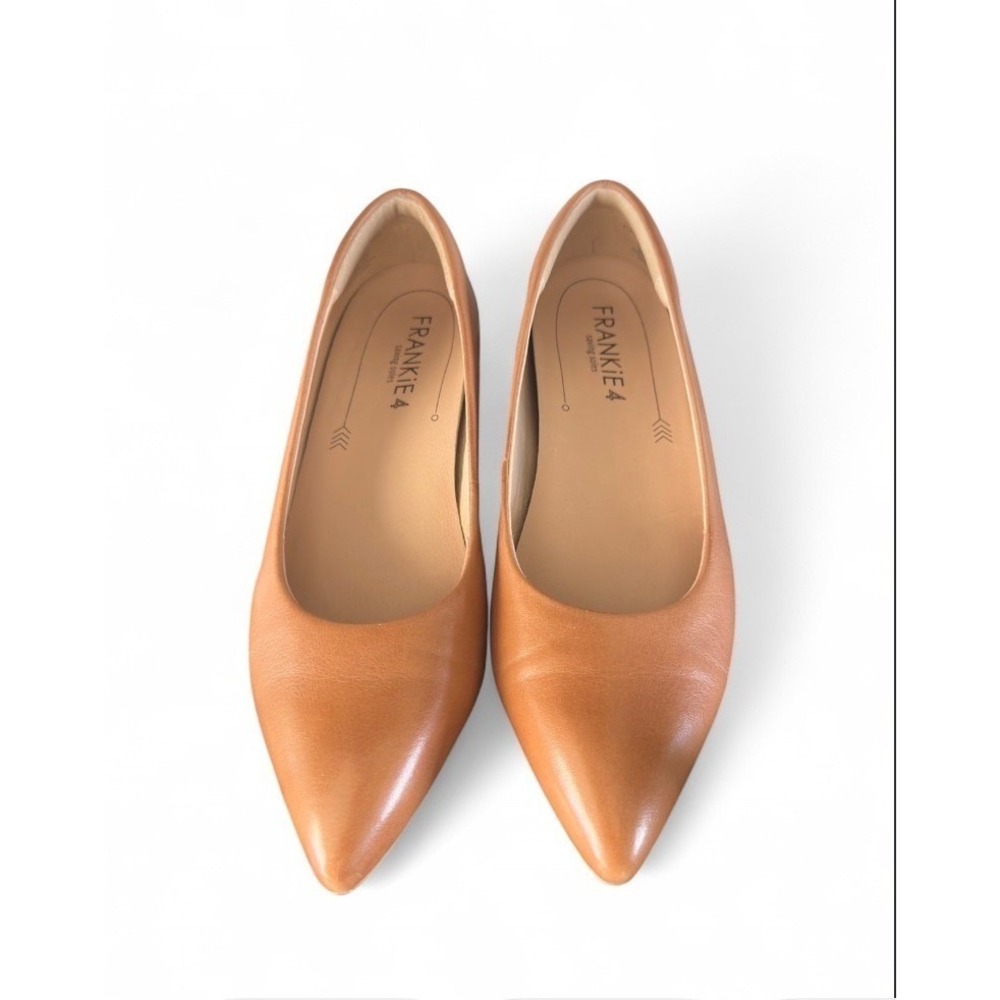 Frankie4 Poppy Tan Leather Pointed Toe‎ Flats Womens Size 9 Supportive Comfort